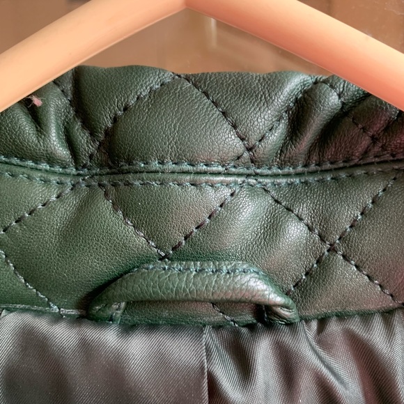 BNWT NEW Green lamb leather car-coat size 1X - Picture 7 of 7